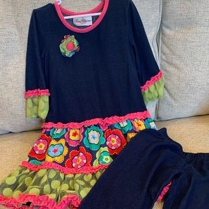 Rare Editions size 4 dress and legging set